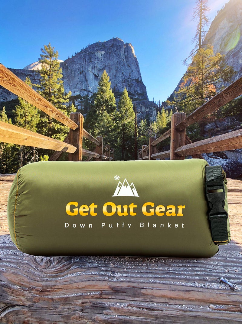Get Out Gear Down Camping Blanket - Outdoor Lightweight Packable 650 Fill Power Down Blanket Compact Waterproof and Warm Backpacking Quilt for Camping Hiking Travel Hammock - Image 2